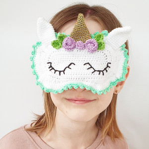 Einhorn-Schlafmaske by Rito Krea - Häkelmuster mit Kit Schlafmaske - Enhjørning Sovemaske af Rito Krea - Sovemaske Hækleopskrift 16x11cm von Rito Krea