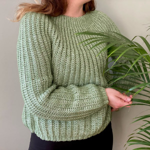 Hellgrüner Pullover by Rito Krea - Häkelmuster mit Kit Pullover Größen - Large von Rito Krea