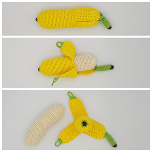 Karla´s Banane by Rito Krea - Frucht Häkelmuster mit Kit 21cm - Karlas Banan af Rito Krea - Frugt Hækleopskrift 17 cm von Rito Krea