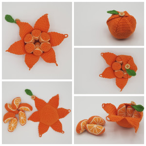 Karla´s Orange by Rito Krea - Frucht Häkelmuster mit Kit 10cm - Karlas Appelsin af Rito Krea - Frugt Hækleopskrift 22cm von Rito Krea