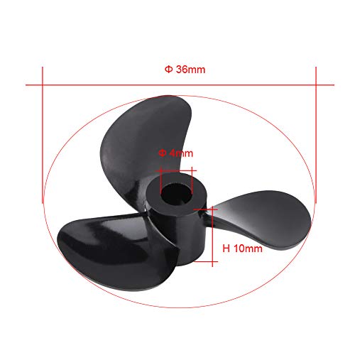 Riuulity Boot Nylon Propeller Set, Starker Schub -RC -Schiffteil für Unterwasserschiffe, Schwarz von Riuulity