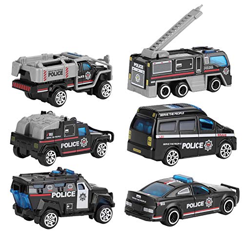 Riuulity Hochwertige 6PCS 1:64 Engineering -Modell des Legierungsfahrzeugmodells (Eine besondere Polizeiserie) von Riuulity