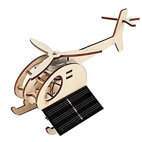 Riuulity Holz-Solarenergie-Flugzeug-Lernspielzeug, Propellerprinzip für ab 4 Jahren von Riuulity