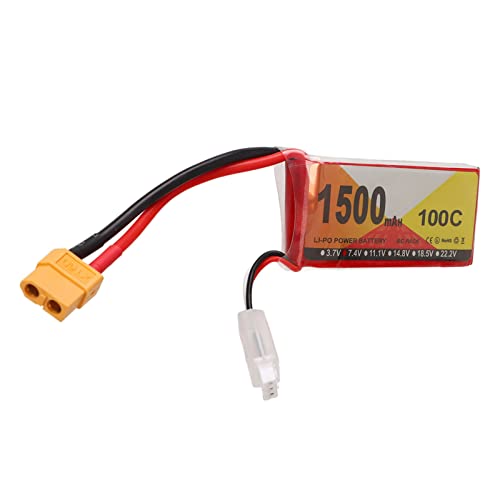 Riuulity RC Lipo Akku, 7.4V 1500mAh 100C 2S Lipo Akku mit XT60 Stecker Zubehör für RC Rennwagen Quadcopter von Riuulity