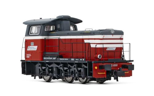 Rivarossi HR2932 Mercitalia S&T, Rangierlokomotive Reihe 245, dunkelgraue Lackierung mit weißen Streifen, Ep. VI-Lok – Diesel, Rot und Grau von Rivarossi