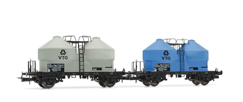 Rivarossi HR6592 DR-Miet, 2 Einheiten 2-Achs-Silowagen Ucs grau und blau Rolling Stock - Wagons von Rivarossi