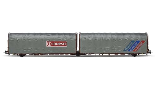 Rivarossi HR6602 FS 3-achsiger Planen-Gelenkwagen Typ Lails 23 83 420 7 814-0 Indesit Ariston Scholtès ep Rolling Stock-Waggons, bunt von Rivarossi