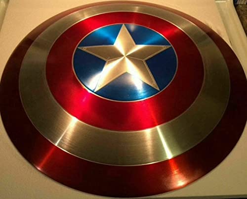 Riyex Captain America Shield – Handgefertigte Replik First Avenger Shield Metall-Requisitenschild, Rot & Silber, 55,9 cm von Riyex