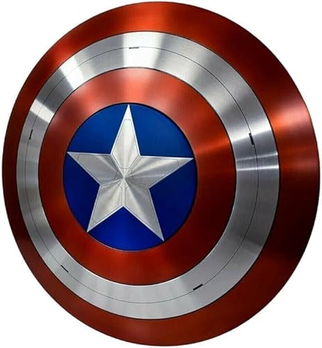 Captain Shield Captain Metal Replica, 55.9 cm Halloween Cosplay Mittelalter Rüstung Red Captain Shield Home Decor Geschenke LARP Combat Shield Cinema Play Hallowen Gift America Shield (22 Zoll) von Riylox