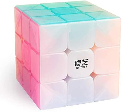 D-FantiX Schillernde Zauberwürfel 3x3, QY Toys Warrior W 3x3 Speed Cube Jelly Cube 3x3x3 Magic Cube Puzzles Transparente Pastellfarben von D-FantiX