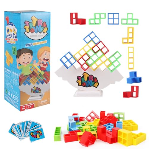 Rkllejs 32 Stück Tetra Tower Spiel, Stack Attack, Tetra Tower Stapelspiel, Balance Spiel Bausteine, Bunte Kreative Stapelspiel Spielzeug für Jungen und Mädchen ab Jahre 3+ von Rkllejs