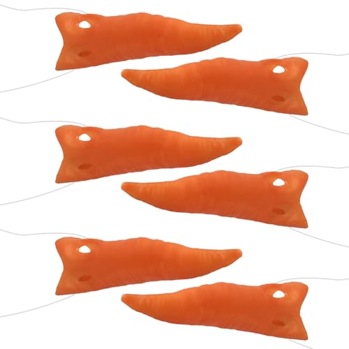 RmKbe 6 Stück Karottennase Orange Karottennase auf elastischer Schnur Schneemann Nase Karotten Handwerk Weihnachten Schneemann Nasen für Schneemann Weihnachtskostüme von RmKbe