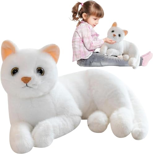 Rmeet Katze Kuscheltier 30 cm Realistischen Katze Plüschtier Stofftier Kawaii Flauschiges Plüschtier Weiche Plüsch Katze Stofftierpuppe Süßes Katze Spielzeug Geschenk Für Kinder von Rmeet