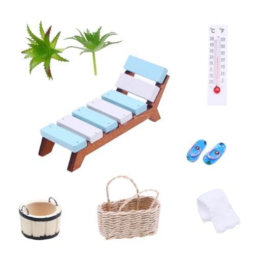 Rmerasor Wellness Deko,Premium Mini Sauna Set mit Sauna Thermometer, Auffallende Mini Strandkorb Deko und Sauna Deko von Rmerasor