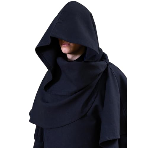 RoM Costume - Black Dynasty Kapuzencape (Standard, Unisex, Baumwolle) LARP - Larp Costume von RoM Costume