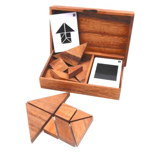 ROMBOL Doppeltangram - herausfordernde Variante des Klassikers Tangram für 2 Personen aus Holz von ROMBOL