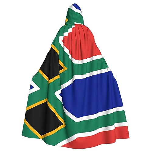 RoMuKa Modischer Kapuzenumhang mit Südafrika-Flagge, charmant und bunt, erste Wahl für Partys, Tänze, Erwachsene, Halloween, Kapuzenumhang, Schwarz, Schwarz, Einheitsgröße von RoMuKa