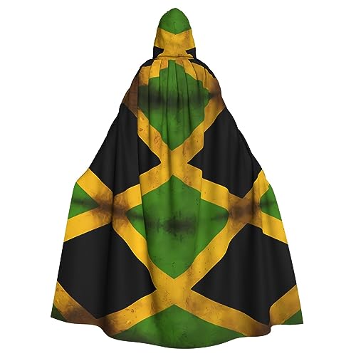 RoMuKa Modischer Kapuzenumhang mit alter jamaikanischer Flagge, charmant und bunt, erste Wahl für Partys, Tänze, Erwachsene, Halloween, Kapuzenumhang, Schwarz, Einheitsgröße von RoMuKa