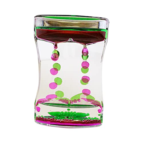 Liquid Motion Bubbler Timer Lustiger Wasser Timer Fidget Toy Sand Timer Stress Relief Helle Farbe Flüssig Timer Sensorisches Spielzeug für Kinder Erwachsene Schreibtisch Spielzeug Rosa Grün von Roadoor