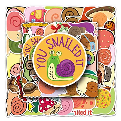 Roadoor 50 Stück You Snail It Aufkleber, wasserdichte Vinyl-Aufkleber, süße Cartoon-Aufkleber für Laptop, Scrapbooking, Scooter, Skateboard, Wasserflaschen Mehrfarbig 2 "-3" von Roadoor