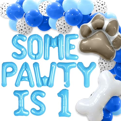 Lets Pawty Balloons Pawty Birthday Decorations Dog First Birthday Dog Paw Balloons Dog Bone Balloon Dog First Birthday Boy Puppy Balloons von Roaring Good Time