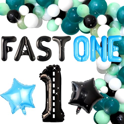 Roaring Good Time 24 Stück Vintage Auto Fast One Ballon Fast One Birthday Party Supplies Fast One Birthday Dekorationen für Jungen erste Runde um die Strecke Geburtstagsdekorationen von Roaring Good Time