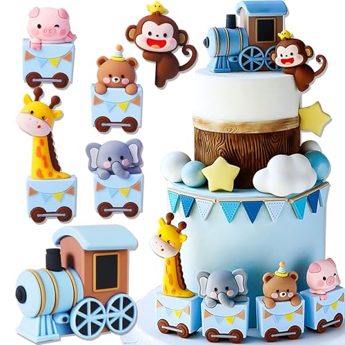 Roaring Good Time Baby Tiere Tortendeko Blau Gold Kugeln Kuchen Topper Bären Kuchen Kuchen Dekoration Baby Shower Geburtstag Kuchen Dekoration von Roaring Good Time