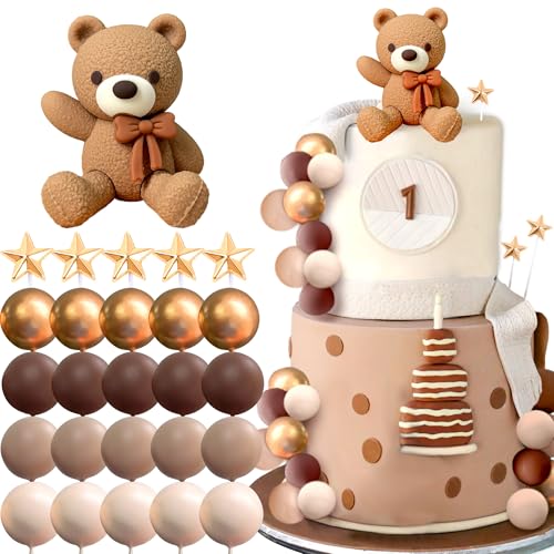 Roaring Good Time Bär Tortendeko Beige Braun Kugeln Cake Topper Boho Bären Kuchen Tortendeko Baby Shower Geburtstag Tortendeko von Roaring Good Time