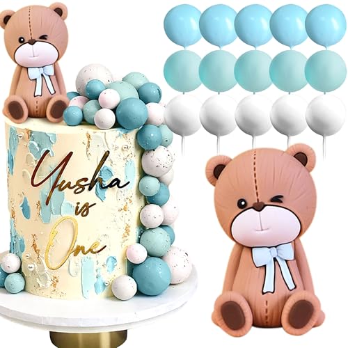 Roaring Good Time Blau Braun Bär Tortendeko Baby Bär Baby Shower Cake Topper Bären Tortendeko Baby Shower Geburtstag Kuchen Dekoration von Roaring Good Time