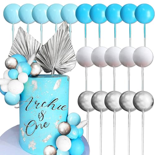 Roaring Good Time Blau Tortendeko Blau Silber Kugeln Cake Topper Oh Boy Cake Topper It's a Boy Tortendeko Baby Shower Tortendeko für Hochzeit Brautdusche Geburtstag von Roaring Good Time