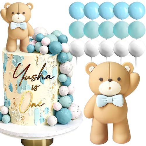 Roaring Good Time Blauer Bär Tortendeko Baby Bär Baby Shower Cake Topper Bären Tortendeko Baby Shower Geburtstag Kuchen Dekoration von Roaring Good Time