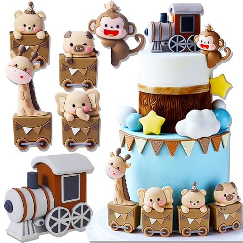 Roaring Good Time Boho Baby Tiere Tortendeko Blau Gold Kugeln Cake Topper Bären Kuchen Kuchen Dekoration Baby Shower Geburtstag Kuchen Dekoration von Roaring Good Time