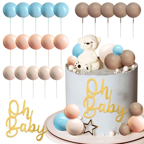 Roaring Good Time Boho Blau BabyShower Tortendekoration Ohbaby Kuchendekoration Gender Reveal Tortenaufleger BabyDusche Party Zubehör Gender Reveal Party Zubehör von Roaring Good Time