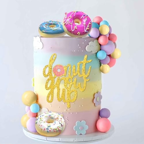 Roaring Good Time Donut Tortenaufleger BabySprinkle Dekorationen Macaron Kugeln Donut Mini Donut Cupcake Topper für Geburtstag BabyShower Party Supplies von Roaring Good Time