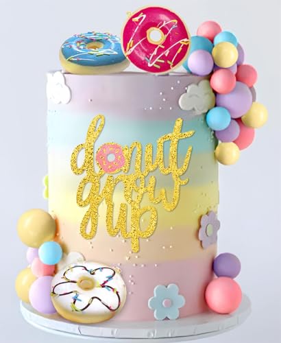 Roaring Good Time Donut Grow Up Cake Topper Baby Streudeko Macaron Balls Donut Mini Donut Cupcake Topper für Geburtstag Baby Shower Party Supplies von Roaring Good Time