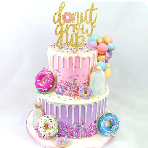 Roaring Good Time Donut Grow Up Cake Topper Baby Streudeko Macaron Balls Donut Mini Donut Cupcake Topper für Geburtstag Baby Shower Party Supplies von Roaring Good Time