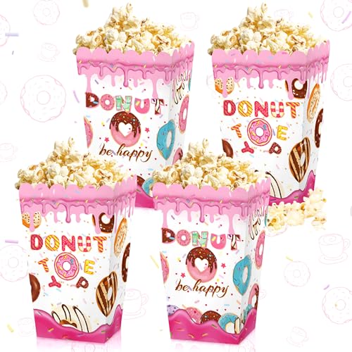 Roaring Good Time Donuts Süßigkeiten Party Favors Tüten Popcorn Boxen Donuts Party Favor Bags Goodies Treat Bags Boxen für Donuts Grow Up Sweet One Party zwei Sweet Party Supplies von Roaring Good Time