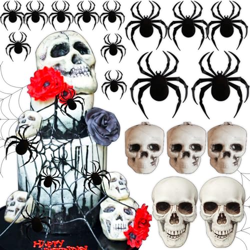 Roaring Good Time Halloween Gothic Kuchen Dekoration Spinne Schädel Kuchen Topper Rip Kuchen Dekoration Tod Kuchen Dekoration Gothic Geburtstag Dekoration Gothic Party Supplies von Roaring Good Time