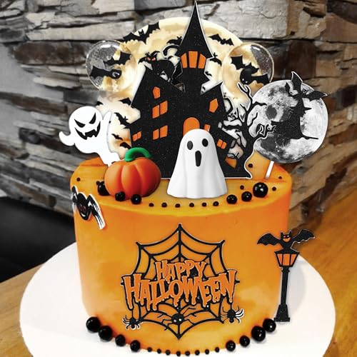 Roaring Good Time Halloween Kuchendekoration Hexe Geist Spukhaus Kuchen Topper Hexe Kuchen Topper Kürbis Kuchen Dekoration Halloween Party Supplies von Roaring Good Time