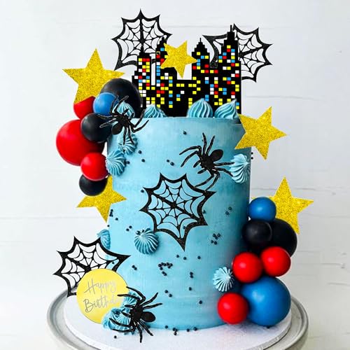 Roaring Good Time Spider Kuchen Deko Cupcake Toppers Superhero Tortenfiguren Kindergeburtstag Kuchen Hero Tortenaufleger Superhelden Cake Topper Für Kinder Geburtstag von Roaring Good Time