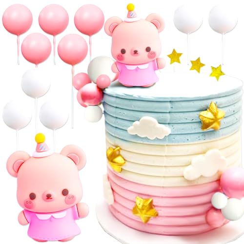 Roaring Good Time Rosa Baby Dusche Kuchen Dekoration Teddybär Kuchen Topper Geschlecht Enthüllen Kuchen Dekoration Bär Baby Dusche Party Supplies Teddybär Dekoration von Roaring Good Time