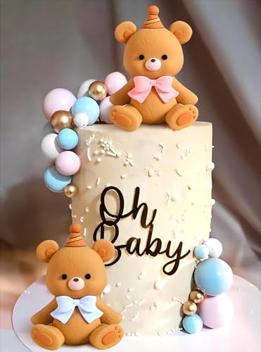 Rosa Blau Gender Reveal Cake Toppers Junge oder Mädchen Tortendeko Teddybär Tortendeko Baby Shower Tortendeko von Roaring Good Time