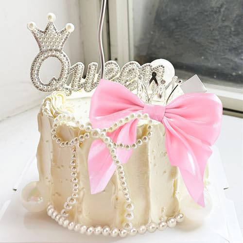 Roaring Good Time Rosa Schleife Kuchen Topper Perle Schleife Kuchen Dekor Kokette Geburtstag Kuchen Bachelorette Kokette Geburtstag Party Bogen Party Dekorationen von Roaring Good Time