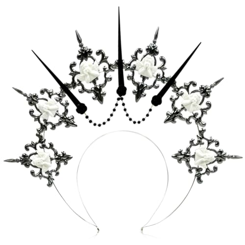 Roaring Good Time Gothic Sonne Halo Krone Haarreif Halo Crown Spike Crown Stirnband Sunburst Zip Tie Kopfstück Göttin Kostüm für Halloween Haar Accessoire Cosplay Festzug Festival Renaissance von Roaring Good Time