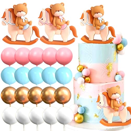 Roaring Good Time Süße Gender Reveal Cake Toppers Junge oder Mädchen Kuchendekoration Teddybär Kuchendekoration Babyparty Kuchendekoration von Roaring Good Time