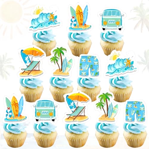 Roaring Good Time Surfen Geburtstag Kuchen Dekoration Surfen Geburtstag Dekoration Strand Surf Wave Cake Topper Surfbrett Schwimmen Hausschuhe Rettungsring Kuchen Surf Geburtstag Party Supplies von Roaring Good Time