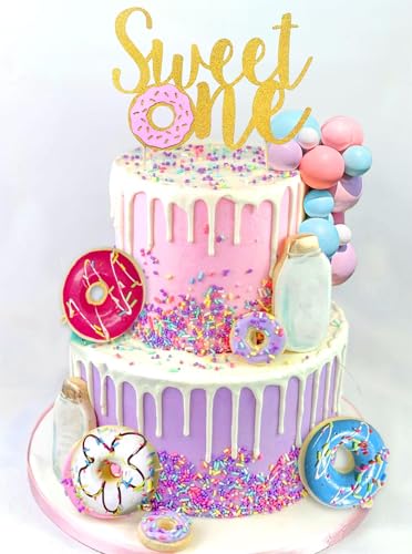 Roaring Good Time Sweet One Cake Topper Sweet One Birthday Party Supplies Donut Grow Up Baby Streudeko Macaron Balls Mini Donut Cupcake Topper für Geburtstagsparty Supplies von Roaring Good Time