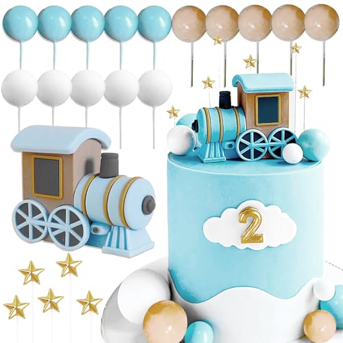 Roaring Good Time Vintage Blue Train Cake Decoration Train Cake Topper Train Theme Birthday Decorations Baby Shower Party Supplies Baby Shower Cake Decoration von Roaring Good Time