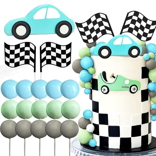 Roaring Good Time Zwei schnelle Kuchen Topper Rennwagen Kuchen Dekorationen Auto Kuchen Topper Checkered Flag Kuchen Topper Growing Up Zwei schnelle Geburtstag Dekor für Geburtstag Dekorationen von Roaring Good Time