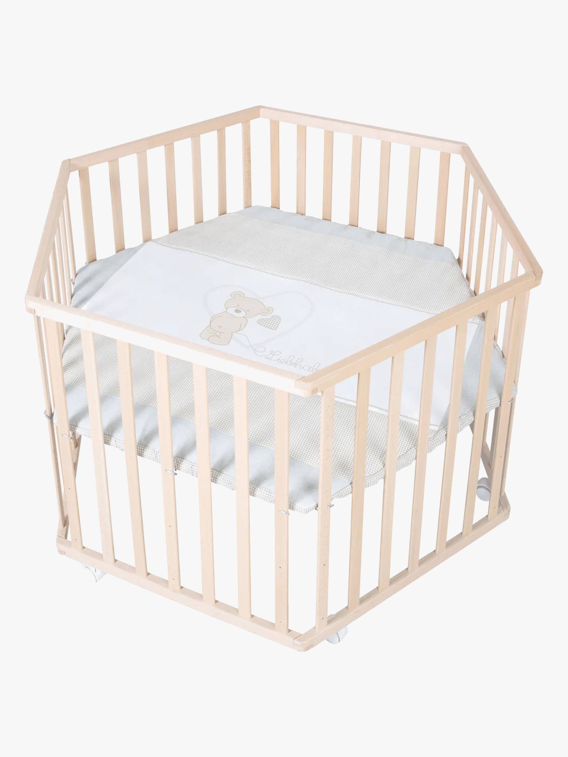 Roba Hexagon Laufgitter mit Rädern, Beloved Bear Natural Wood Roba Hexagon Laufgitter mit Rädern, Beloved Bear Natural Wood von Roba